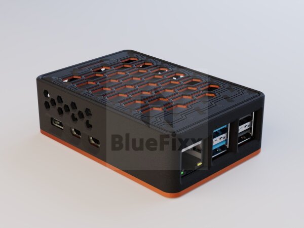 Pi5 Gehäuse Groß 2 Farbig Orange